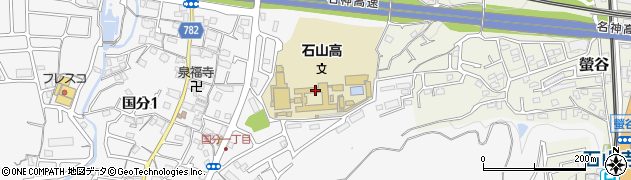 石山高等学校　体育科職員室周辺の地図