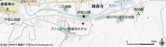 修善寺温泉周辺の地図