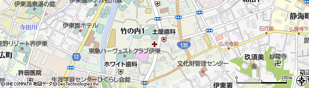 静岡県伊東市竹の内周辺の地図