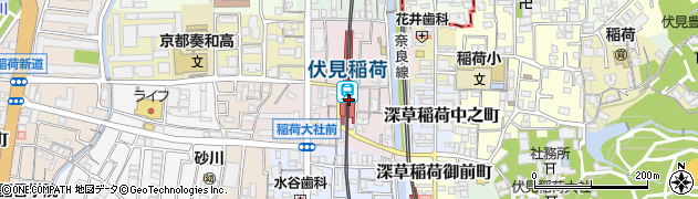 伏見稲荷駅周辺の地図