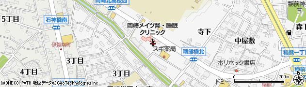 愛知県岡崎市稲熊町2丁目周辺の地図