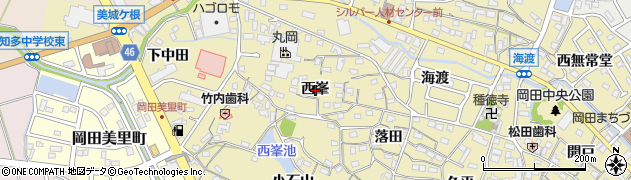愛知県知多市岡田（西峯）周辺の地図