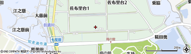愛知県知多市佐布里台周辺の地図