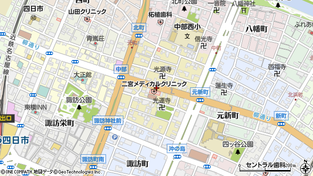 〒510-0082 三重県四日市市中部の地図