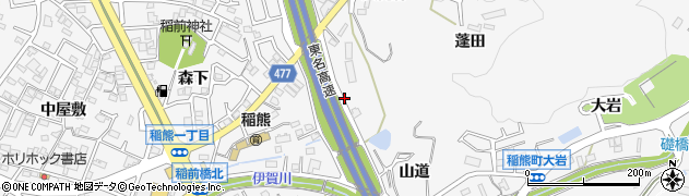 愛知県岡崎市稲熊町（宮下）周辺の地図