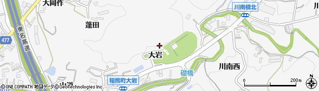 愛知県岡崎市稲熊町（大岩）周辺の地図