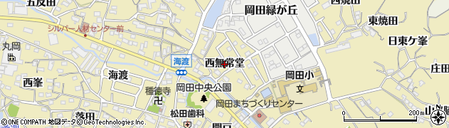 愛知県知多市岡田（西無常堂）周辺の地図