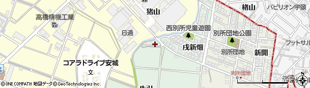 愛知県安城市西別所町（牛引）周辺の地図