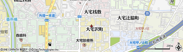 京都府京都市山科区大宅沢町周辺の地図