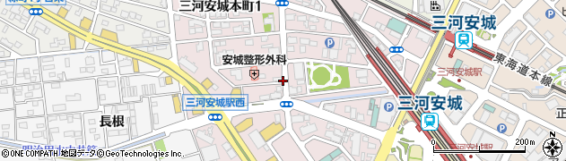 愛知県安城市三河安城本町周辺の地図