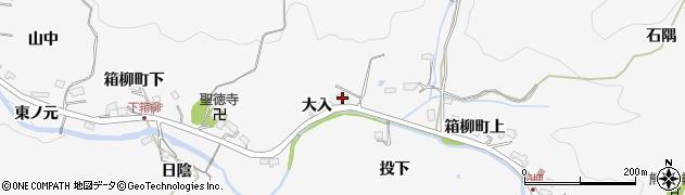 愛知県岡崎市箱柳町大入周辺の地図