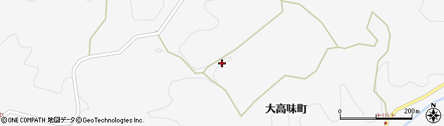 愛知県岡崎市大高味町柿ノハサマ周辺の地図