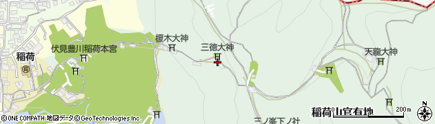 京都府京都市伏見区稲荷山官有地周辺の地図