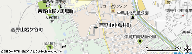 京都府京都市山科区西野山中鳥井町周辺の地図