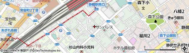 静岡県静岡市駿河区南町周辺の地図