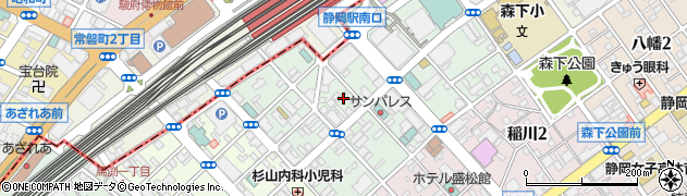 静岡県静岡市駿河区南町周辺の地図