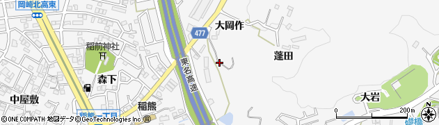 愛知県岡崎市稲熊町（蓬田）周辺の地図