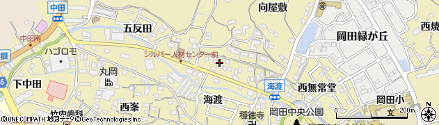 愛知県知多市岡田（向田）周辺の地図