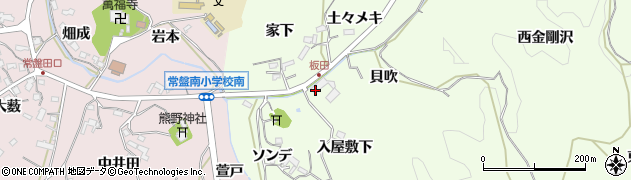 愛知県岡崎市板田町（沢渡り）周辺の地図