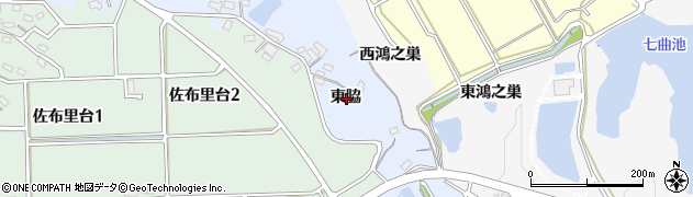 愛知県知多市佐布里東脇周辺の地図