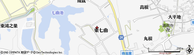 愛知県知多市東七曲周辺の地図