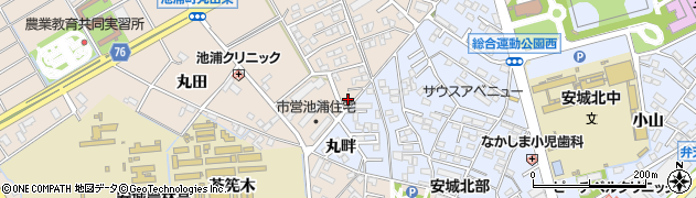 愛知県安城市池浦町大山田上35周辺の地図