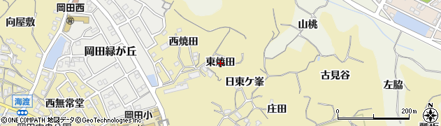 愛知県知多市岡田（東焼田）周辺の地図