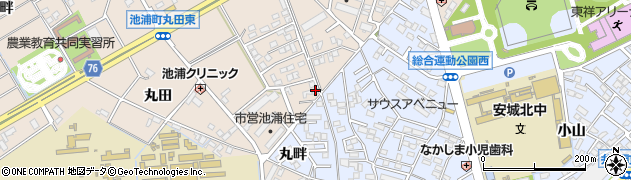 愛知県安城市池浦町大山田上30周辺の地図