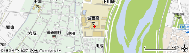岡崎城西高等学校周辺の地図