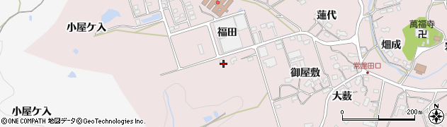 愛知県岡崎市田口町（福田）周辺の地図