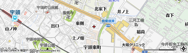愛知県岡崎市宇頭町（南家下）周辺の地図