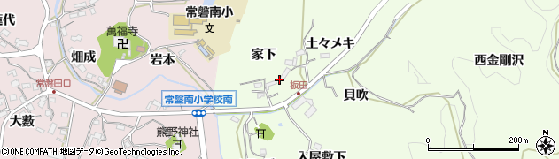 愛知県岡崎市板田町（家下）周辺の地図