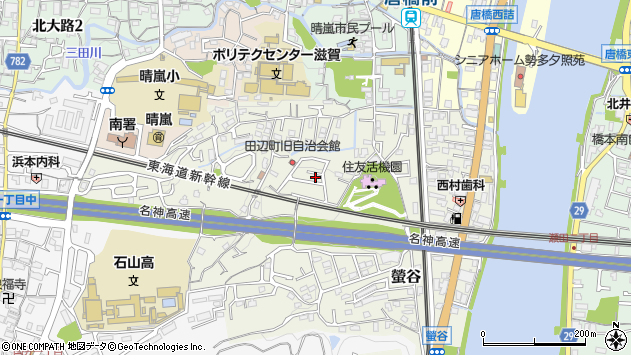 〒520-0852 滋賀県大津市田辺町の地図
