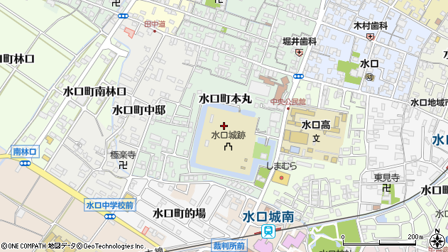 〒528-0023 滋賀県甲賀市水口町本丸の地図