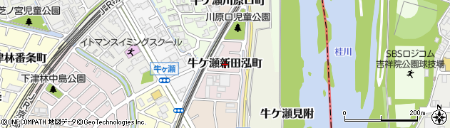 京都府京都市西京区牛ケ瀬新田泓町周辺の地図