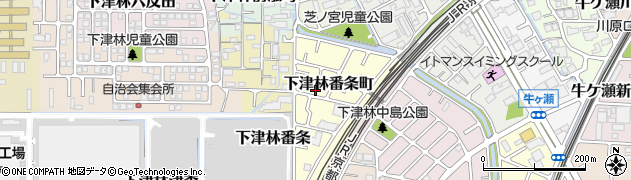 京都府京都市西京区下津林番条町周辺の地図