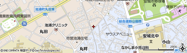 愛知県安城市池浦町大山田上24周辺の地図