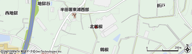 愛知県東浦町（知多郡）緒川（北鶴根）周辺の地図