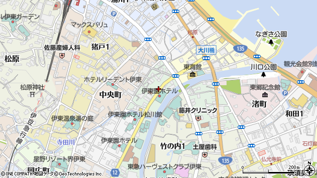 〒414-0011 静岡県伊東市松川町の地図