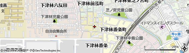 京都府京都市西京区下津林番条周辺の地図