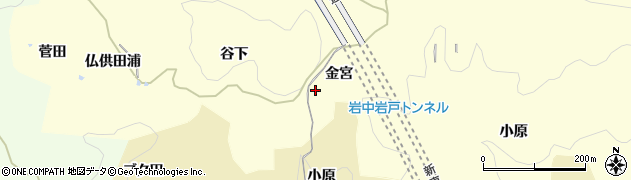 愛知県岡崎市岩中町（金宮）周辺の地図