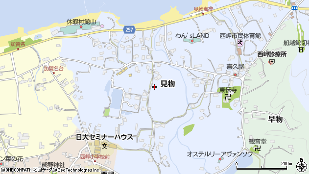 〒294-0305 千葉県館山市見物の地図