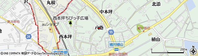 愛知県東浦町（知多郡）緒川（八巻）周辺の地図
