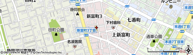 静岡市役所　新富町保育園周辺の地図