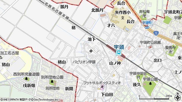 〒444-0905 愛知県岡崎市宇頭町の地図