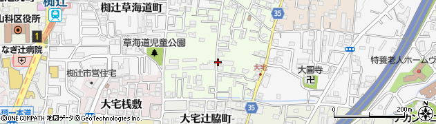 京都府京都市山科区大宅坂ノ辻町周辺の地図