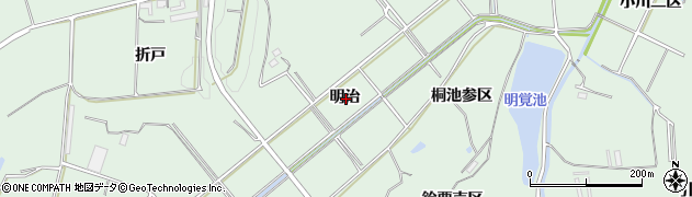 愛知県知多郡東浦町緒川明治周辺の地図
