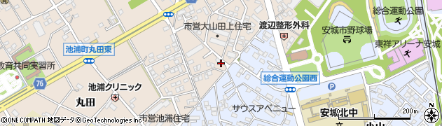 愛知県安城市池浦町大山田上12周辺の地図