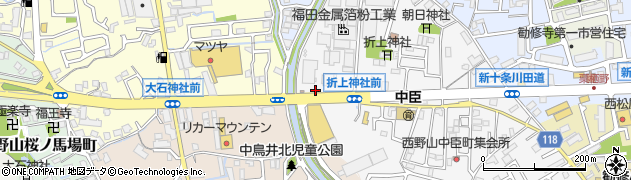 京都府京都市山科区西野山中臣町周辺の地図