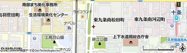 京都府京都市南区東九条南松田町周辺の地図